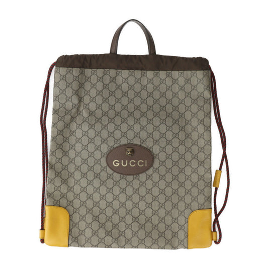 Gucci Beige Brown Yellow Pvc Leather Backpack Handbag Shoulder Bag
