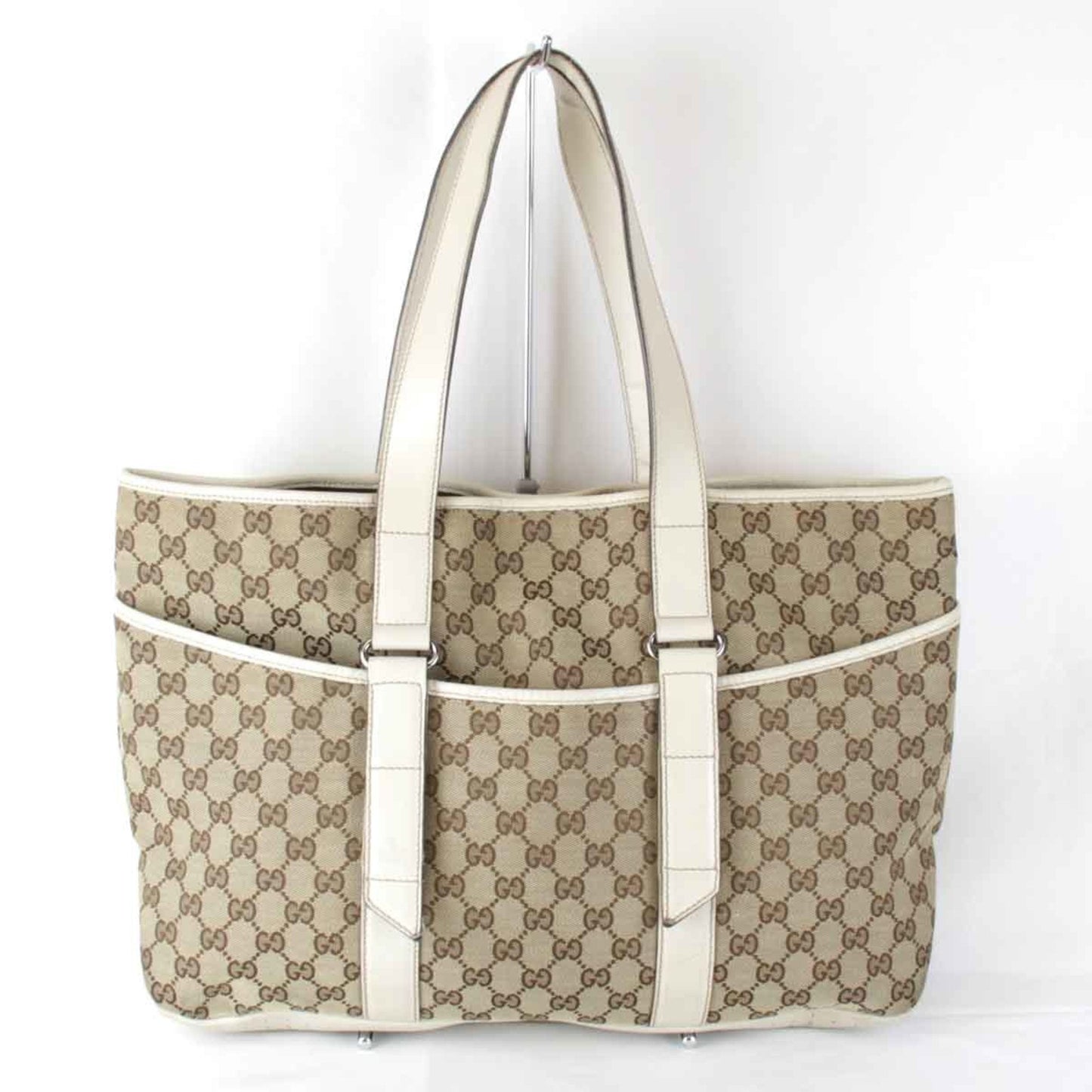 Gucci Beige Gg Canvas Tote Bag