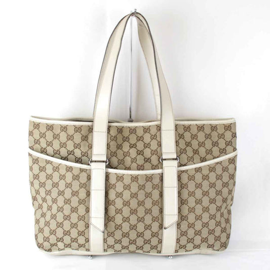 Gucci Beige Gg Canvas Tote Bag