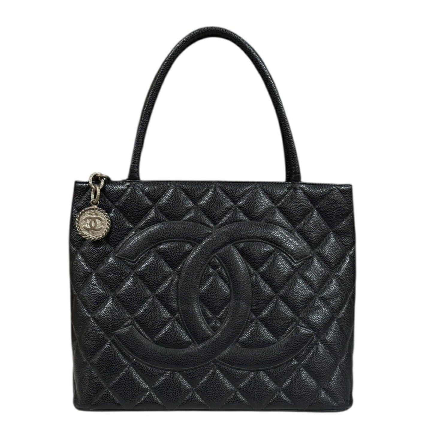 Chanel Matelasse Black Grained Calfskin Tote Bag