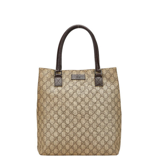 Gucci Beige Brown Pvc Leather Tote Bag