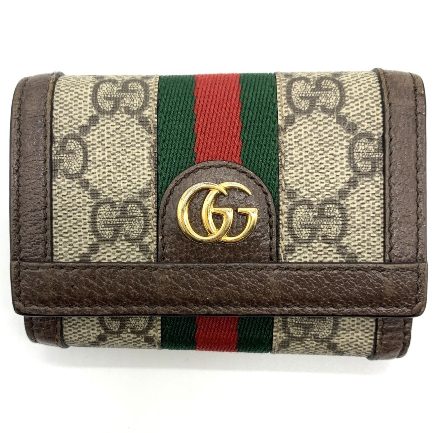Gucci Gg Supreme Beige Pvc Wallet (Tri-Fold)