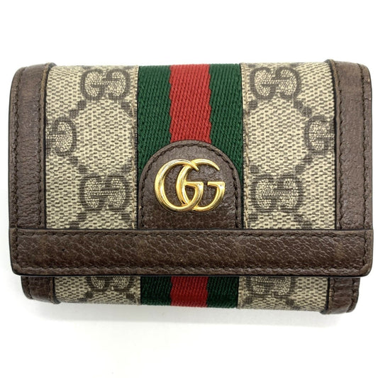 Gucci Gg Supreme Beige Pvc Wallet (Tri-Fold)