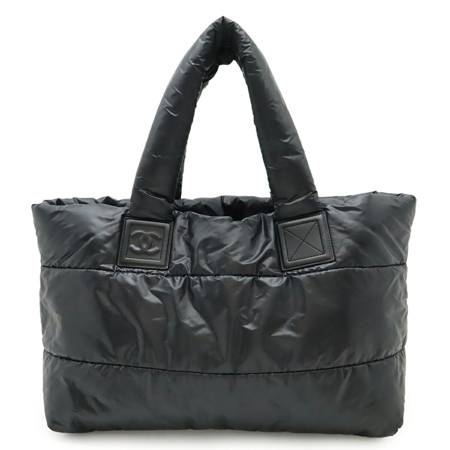 Chanel Black Bordeaux Nylon Leather Shoulder Bag Tote Bag