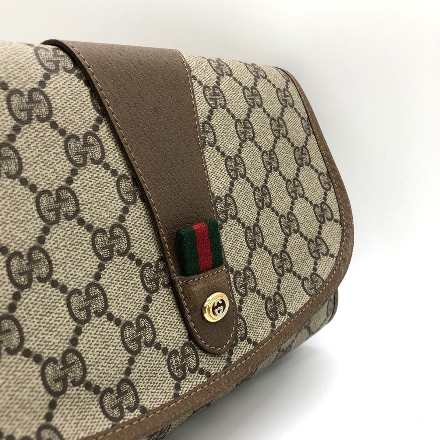 Gucci Beige Gg Supreme Canvas Clutch Bag Pouch