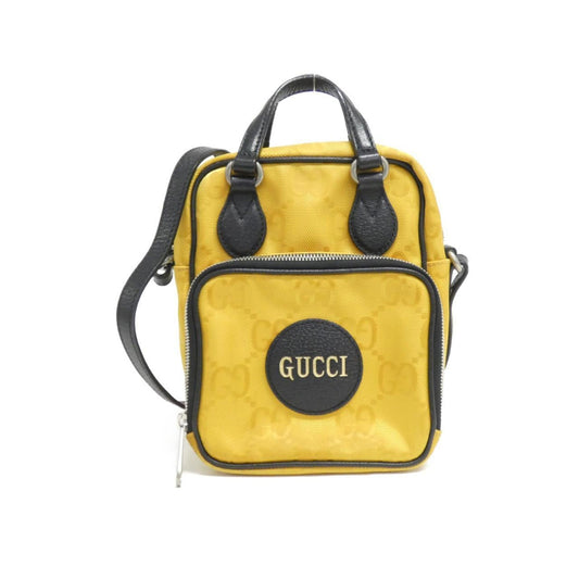 Gucci Black Yellow Nylon Leather Shoulder Bag