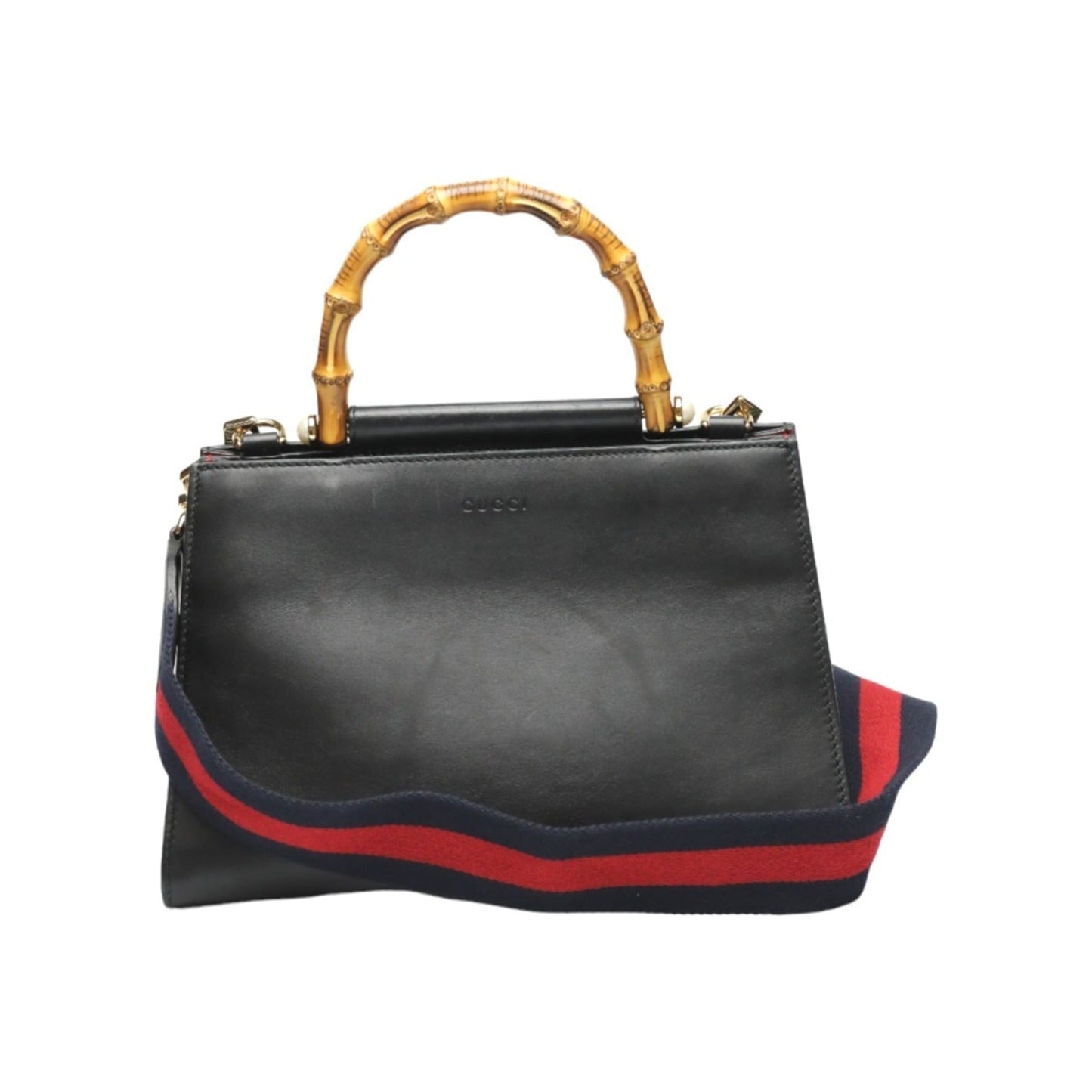 Gucci Bamboo Black Leather Handbag