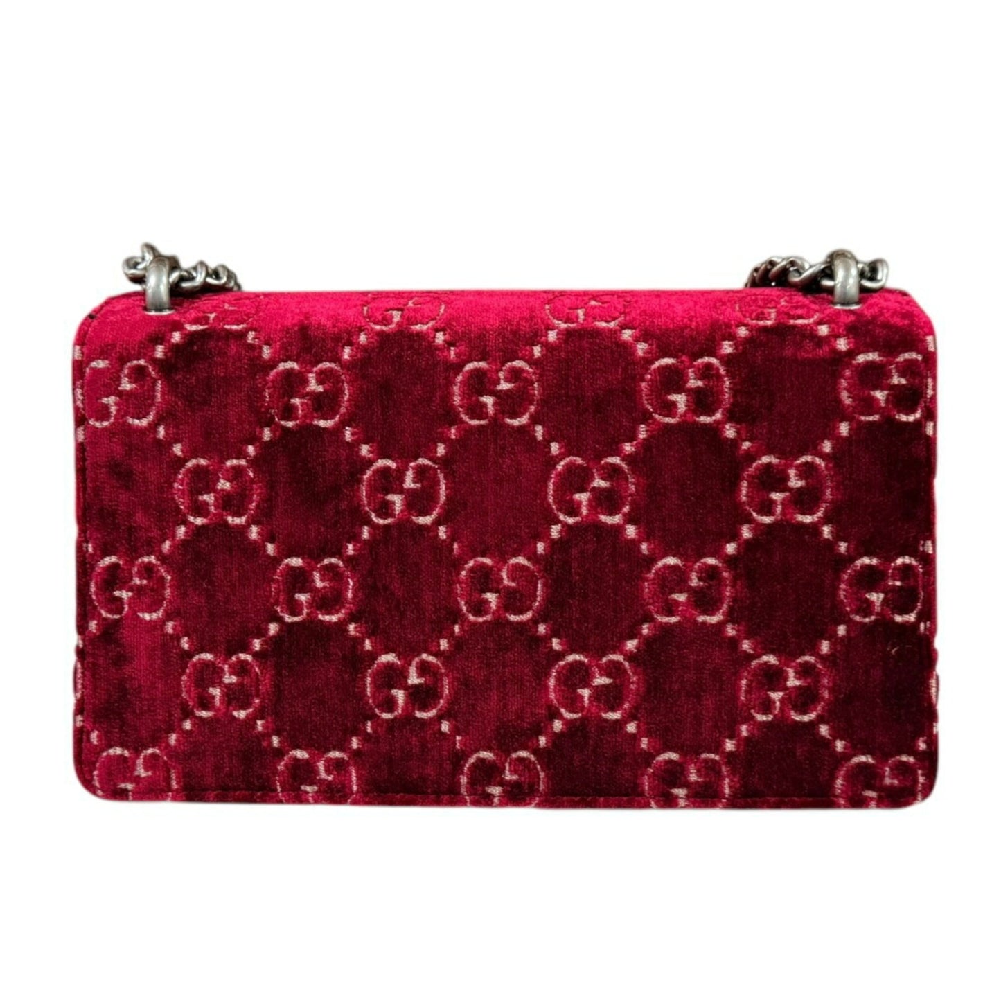 Gucci Black Red Color Velvet Leather Shoulder Bag