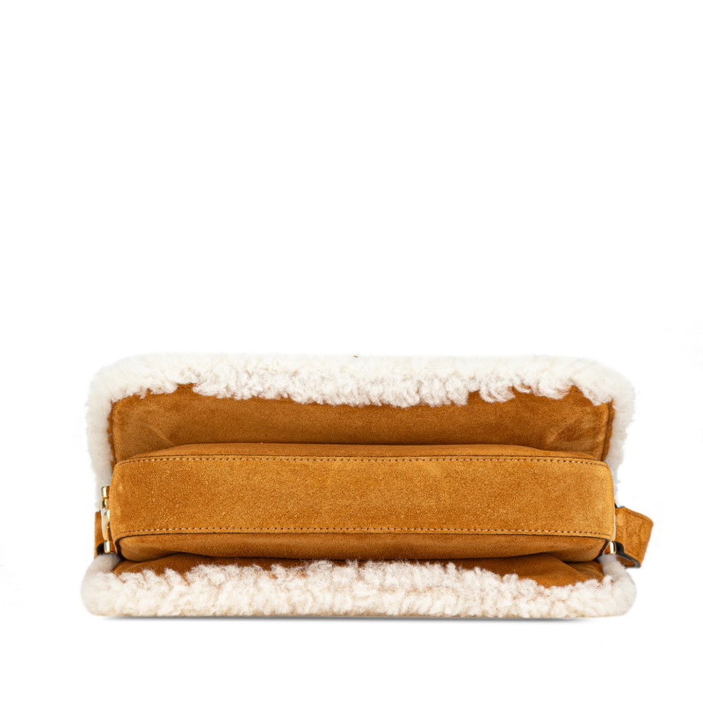 Gucci Beige White Suede Leather Shoulder Bag