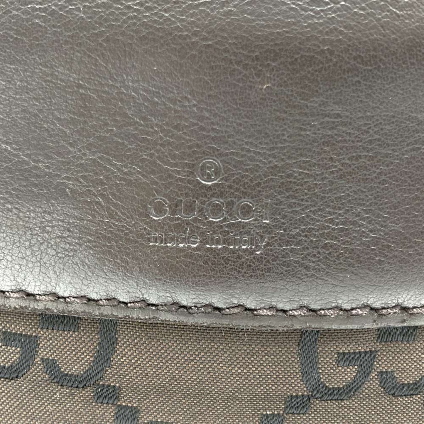 Gucci Brown Nylon Leather Tote Bag