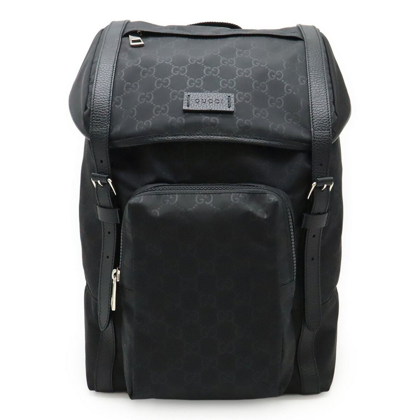 Gucci Black Nylon Leather Backpack