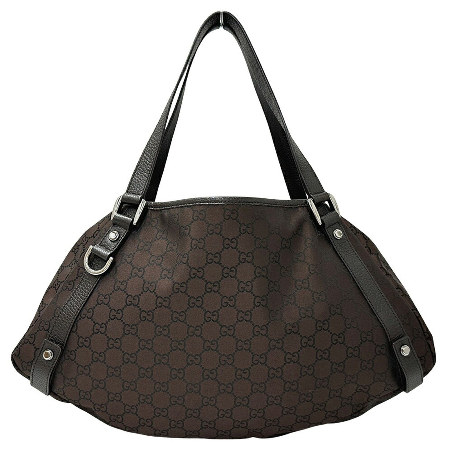 Gucci Abbey Dark Brown Nylon Shoulder Bag Tote Bag