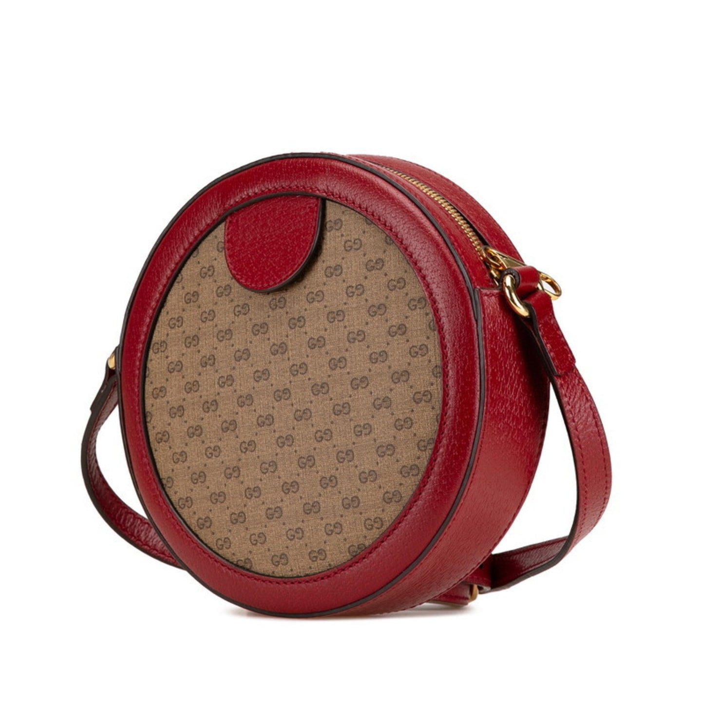 Gucci Beige Red Color Pvc Leather Shoulder Bag