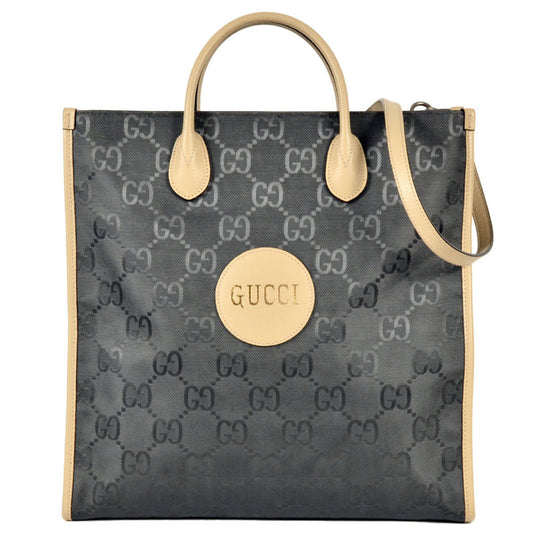 Gucci Gray Nylon Leather Tote Bag