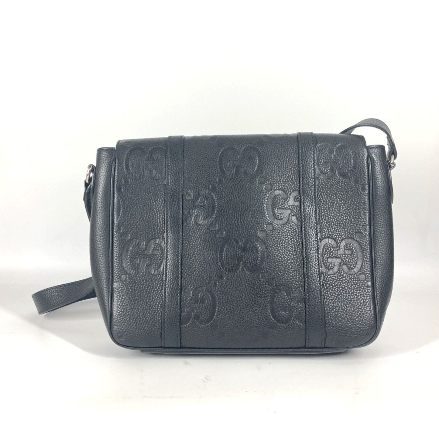 Gucci Black Leather Messenger Bag Shoulder Bag