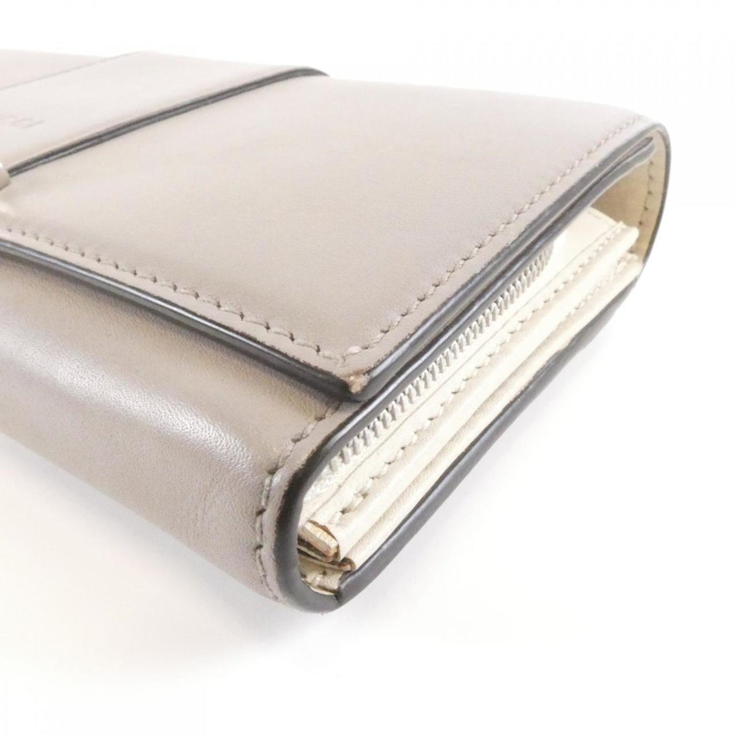 Gucci Gray Leather Long Wallet (Bi-Fold)