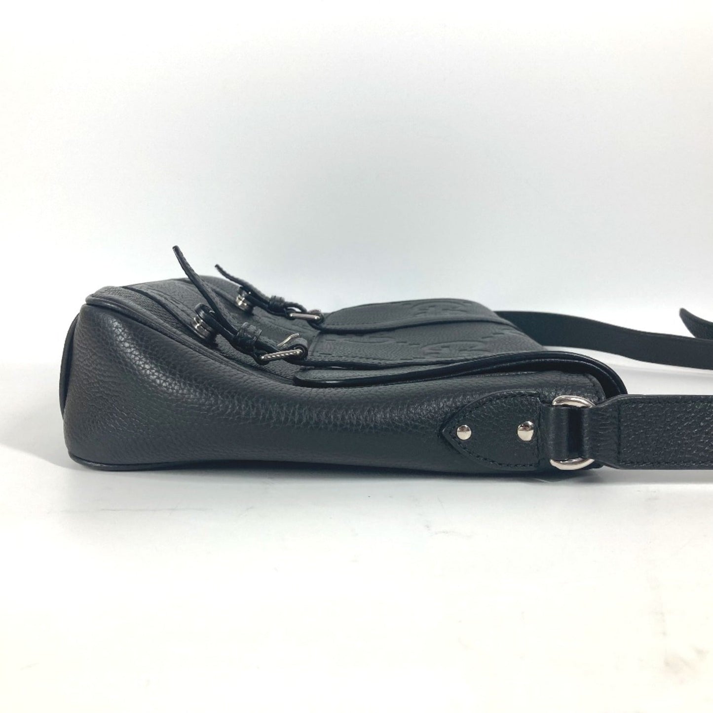 Gucci Black Leather Messenger Bag Shoulder Bag