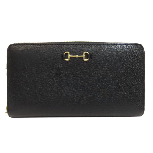 Gucci Black Leather Long Wallet (Bi-Fold)
