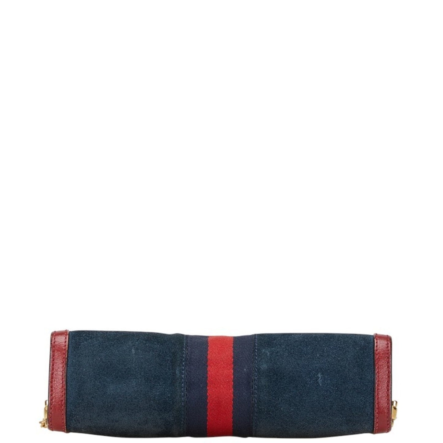 Gucci Navy Red Color Leather Suede Shoulder Bag