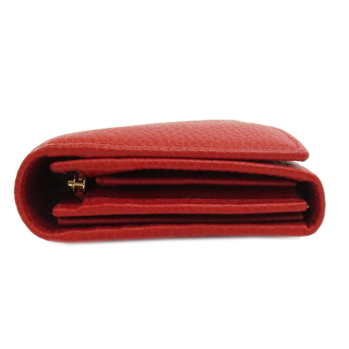Gucci Red Color Leather Long Wallet (Bi-Fold)
