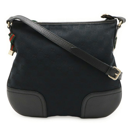 Gucci Black Green Red Color Gg Canvas Leather Shoulder Bag