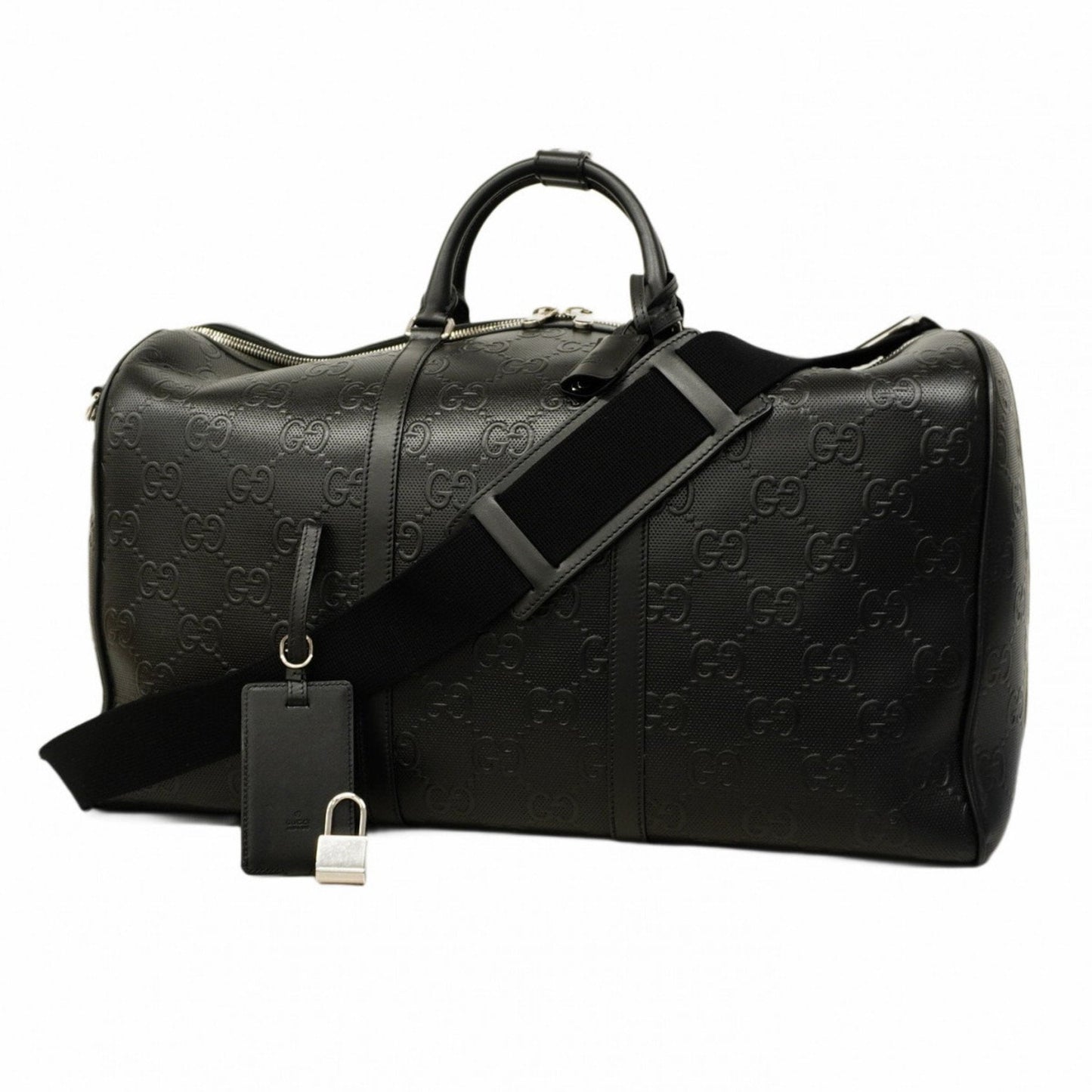 Gucci Black Leather Boston Bag