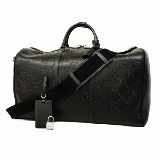 Gucci Black Leather Boston Bag