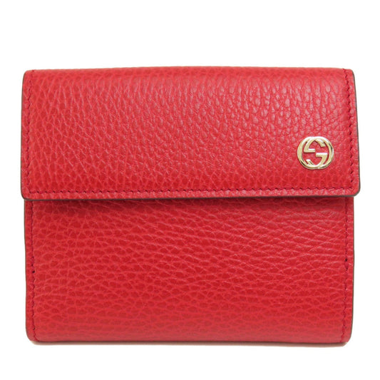 Gucci Red Color Leather Wallet (Bi-Fold)