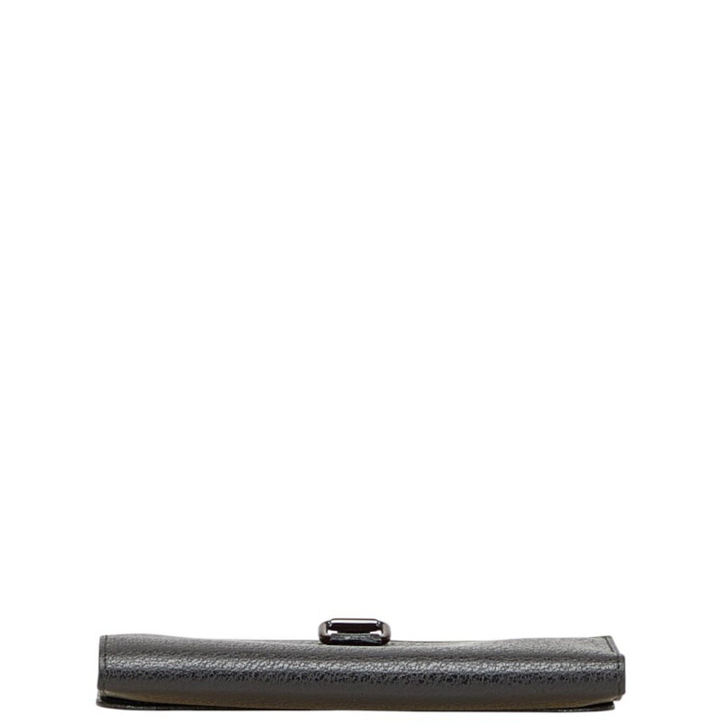 Gucci Black Leather Long Wallet (Bi-Fold)