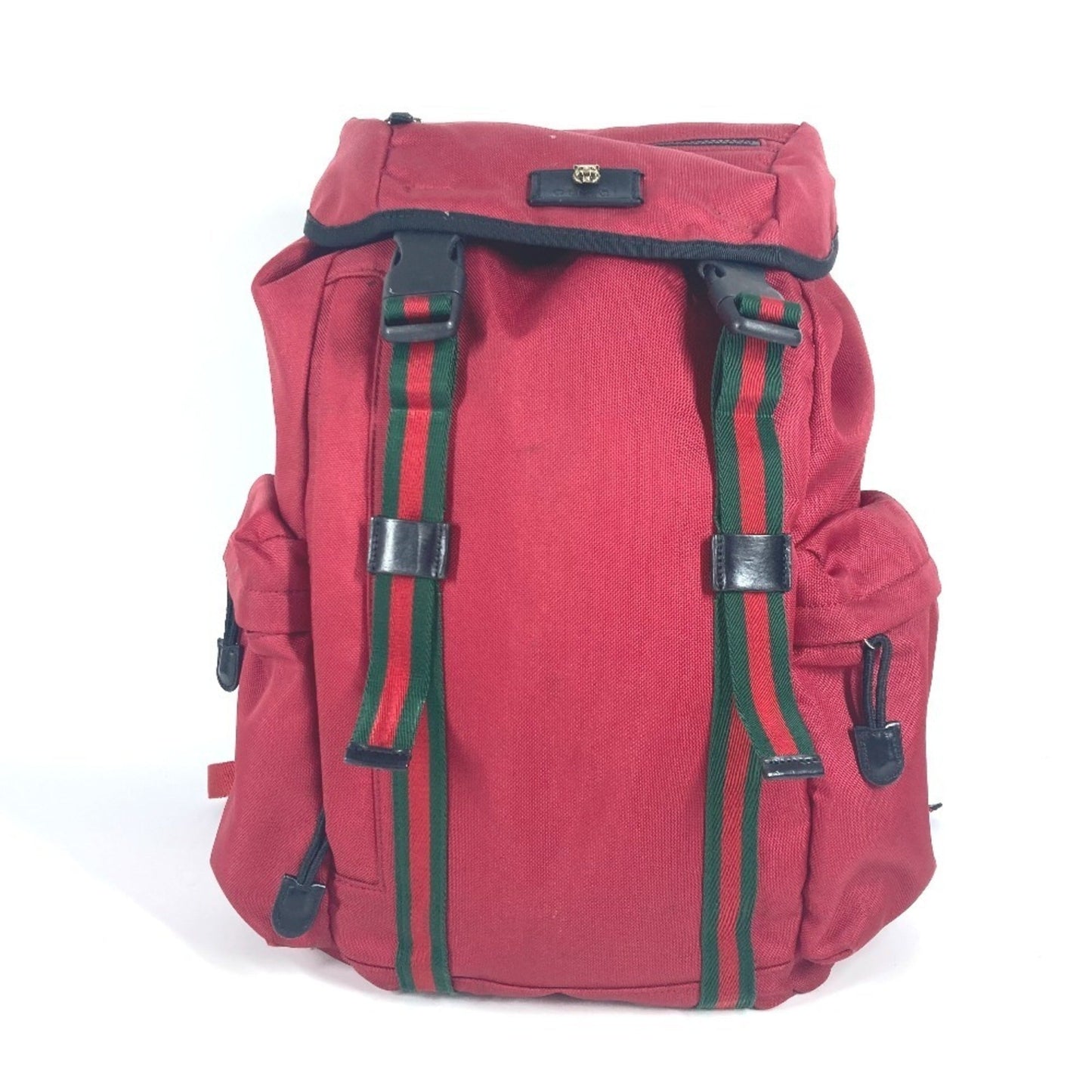 Gucci Black Red Color Nylon Canvas Backpack