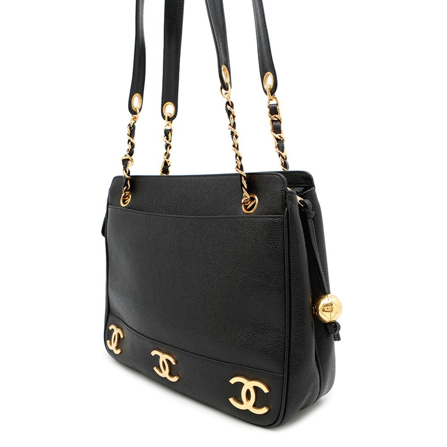 Chanel Black Grained Calfskin Tote Bag