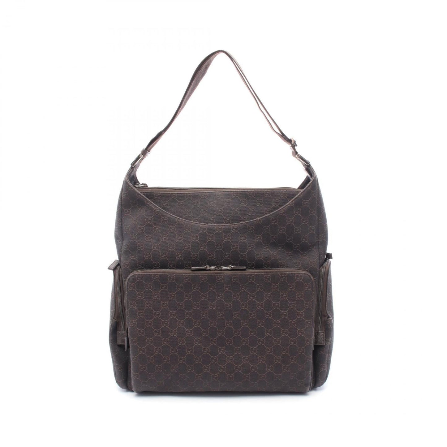 Gucci Brown Canvas Leather Shoulder Bag