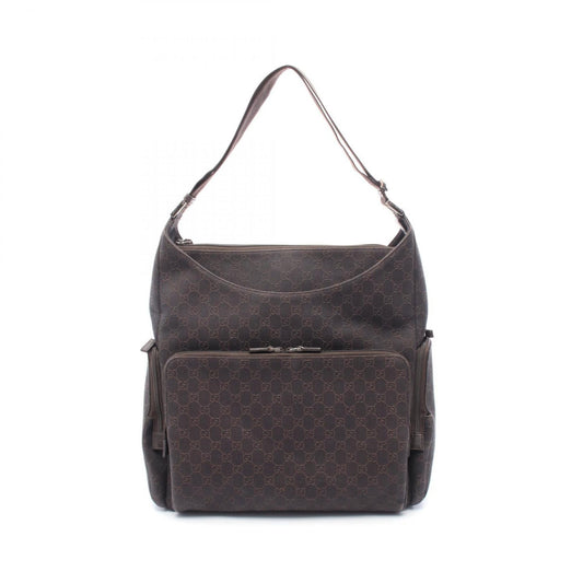 Gucci Brown Canvas Leather Shoulder Bag