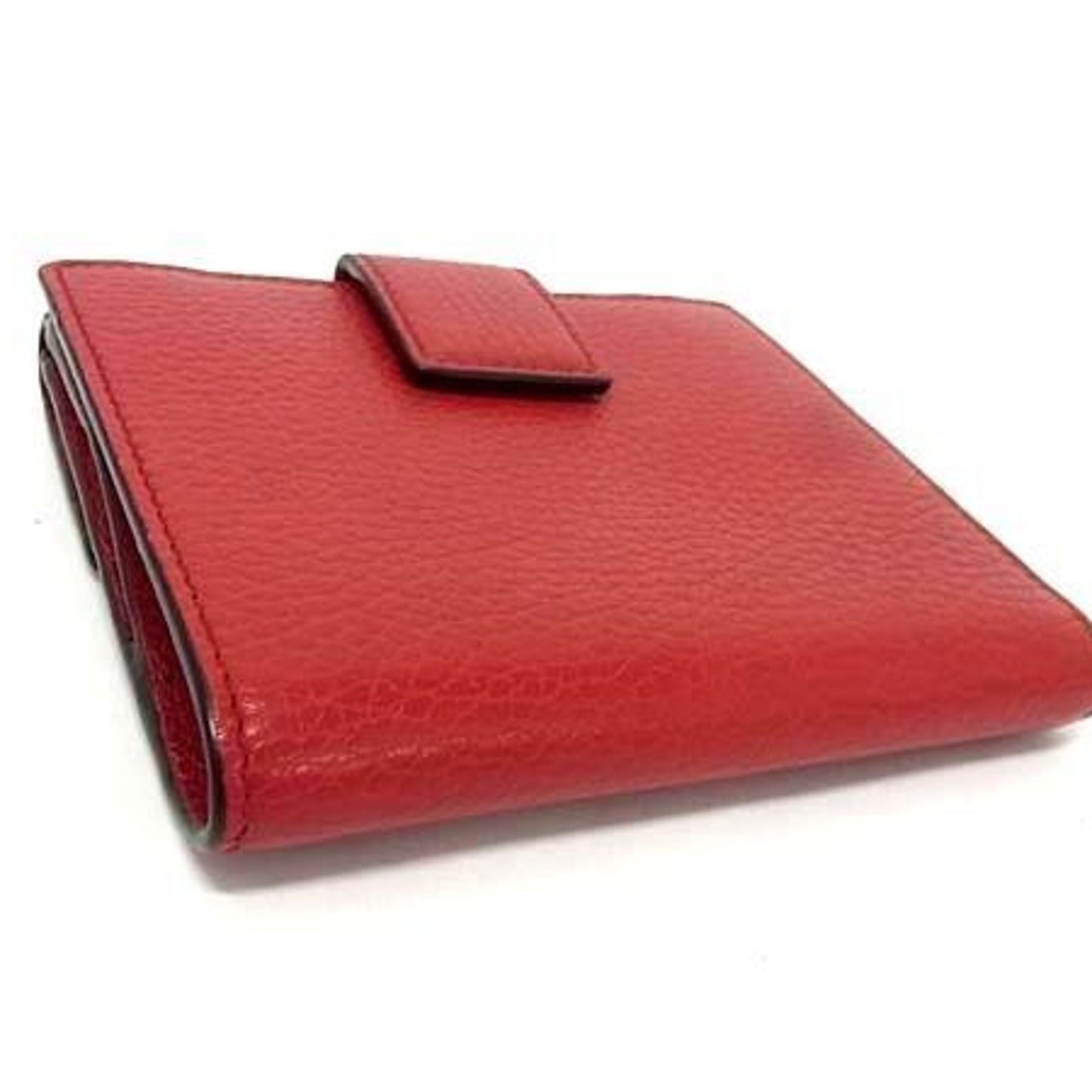 Gucci Red Color Leather Wallet (Bi-Fold)