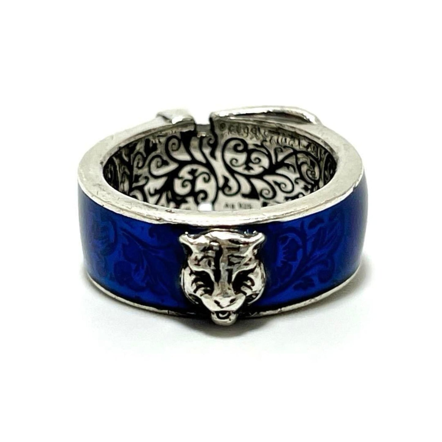 Gucci Blue Enamel Silver 925 Band Ring