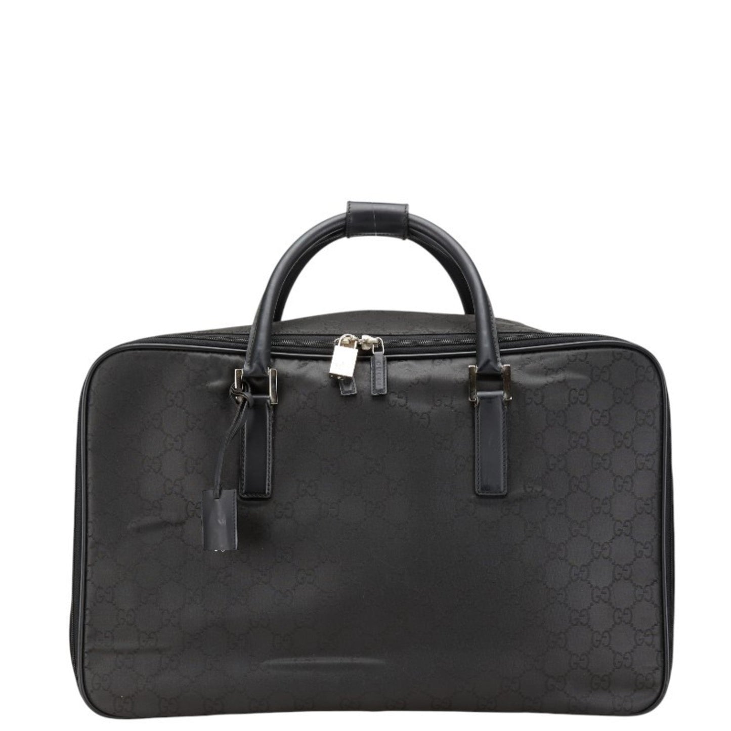 Gucci Black Nylon Leather Boston Bag