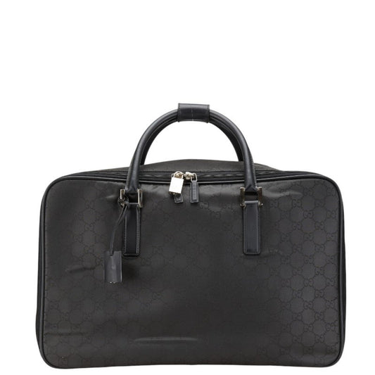 Gucci Black Nylon Leather Boston Bag