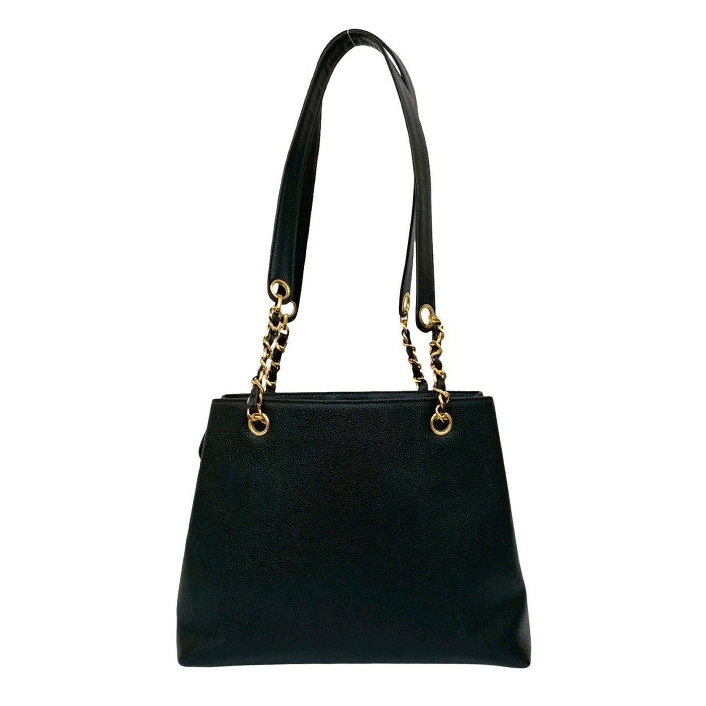 Chanel Black Grained Calfskin Shoulder Bag Tote Bag