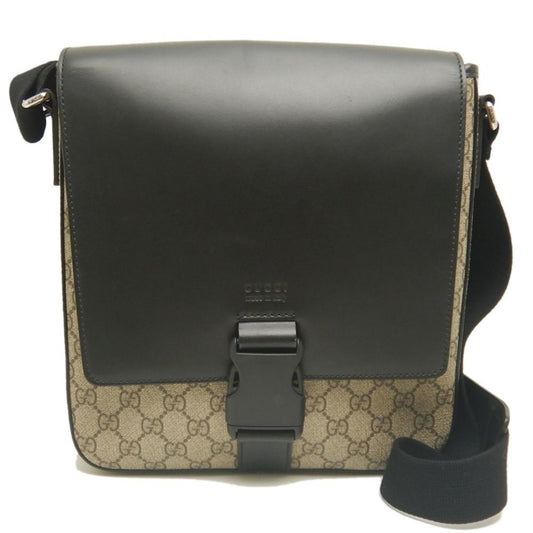 Gucci Beige Black Gg Supreme Shoulder Bag
