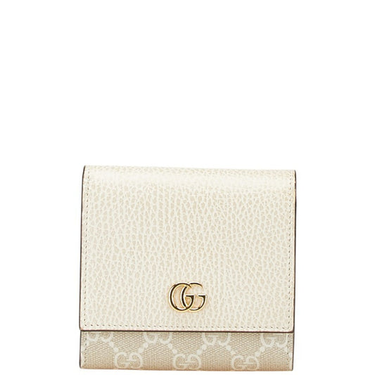 Gucci Beige White Pvc Leather Wallet (Bi-Fold)