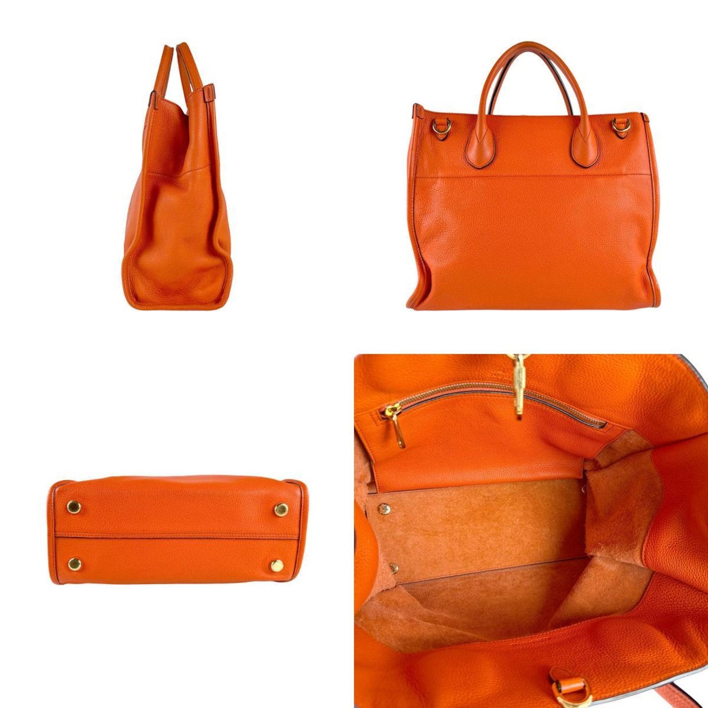 Gucci Orange Leather Handbag Shoulder Bag