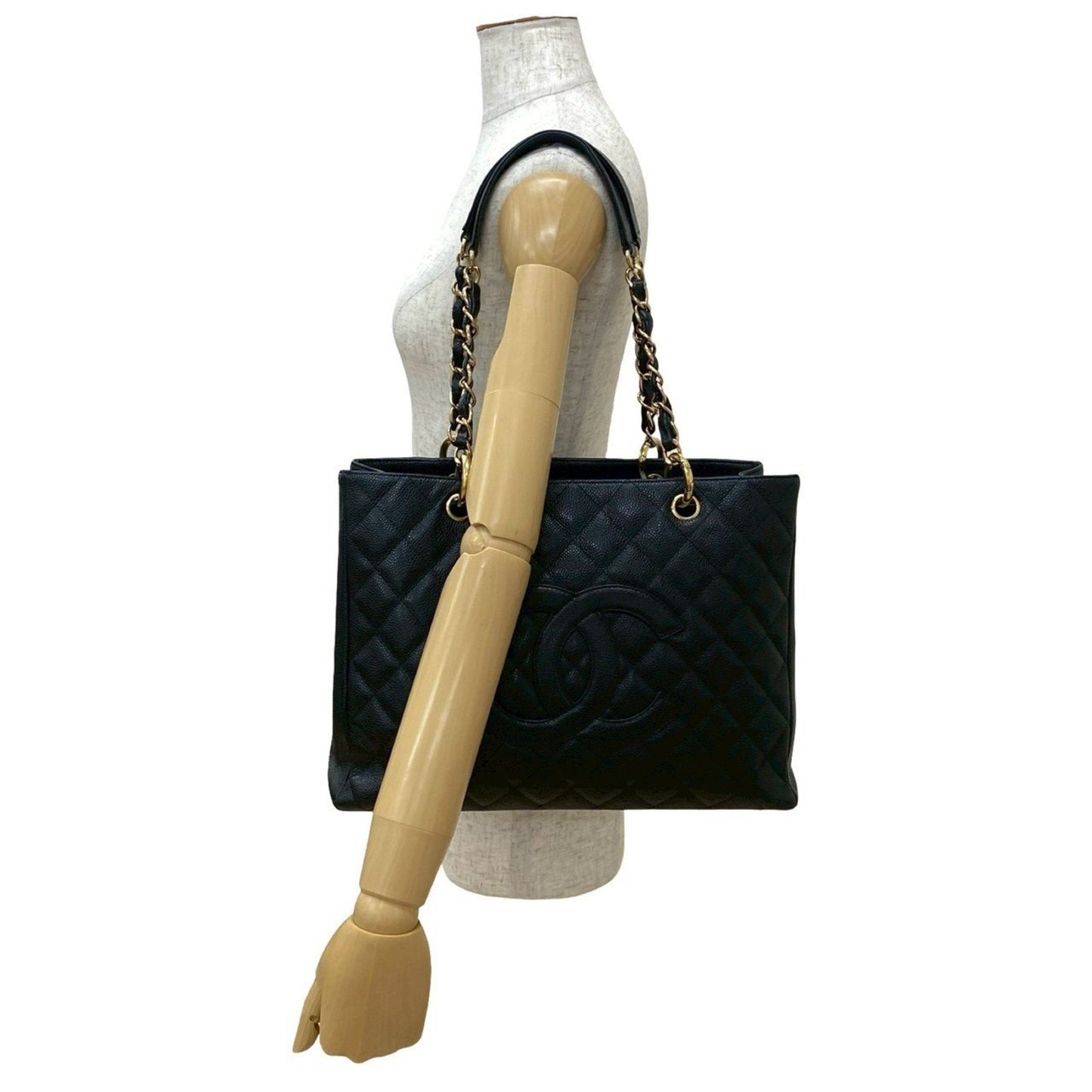 Chanel Black Grained Calfskin Handbag Tote Bag