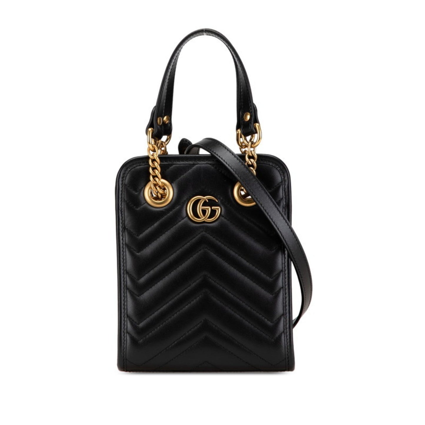 Gucci Black Leather Handbag Shoulder Bag