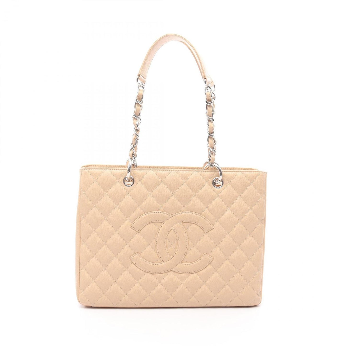 Chanel Beige Grained Calfskin Tote Bag