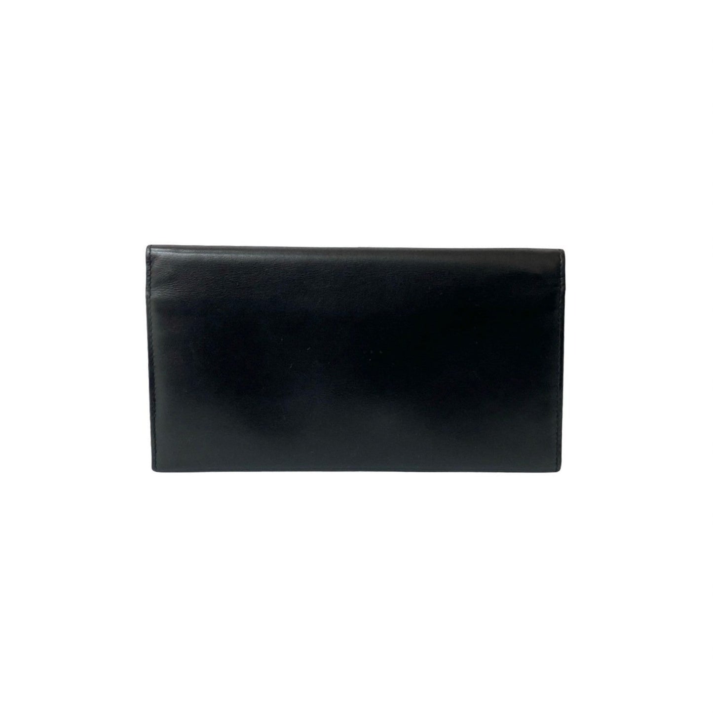 Gucci Black Green Red Color Leather Long Wallet (Tri-Fold)