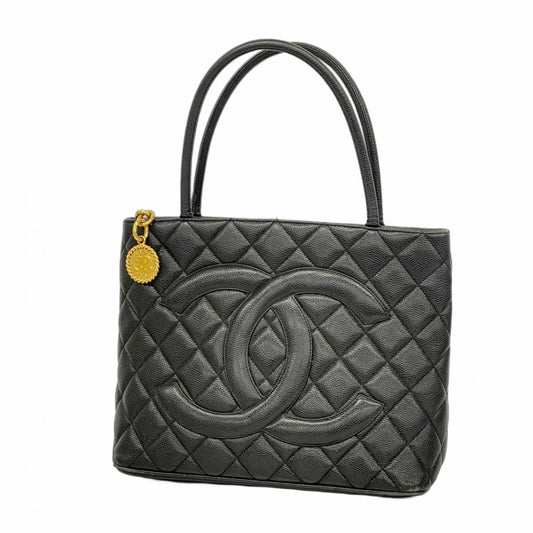 Chanel Black Grained Calfskin Tote Bag