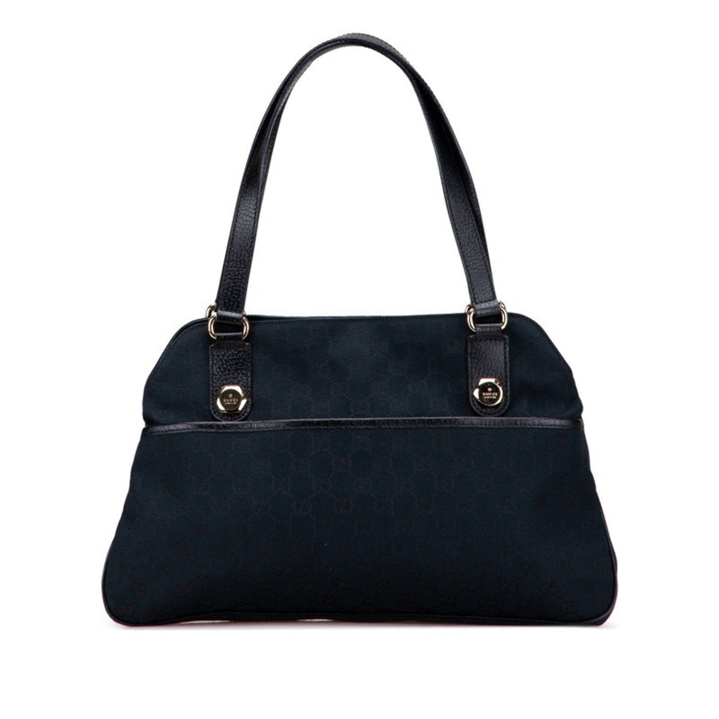 Gucci Gg Canvas Black Canvas Leather Shoulder Bag Tote Bag