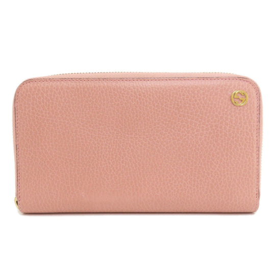 Gucci Pink Leather Long Wallet (Bi-Fold)