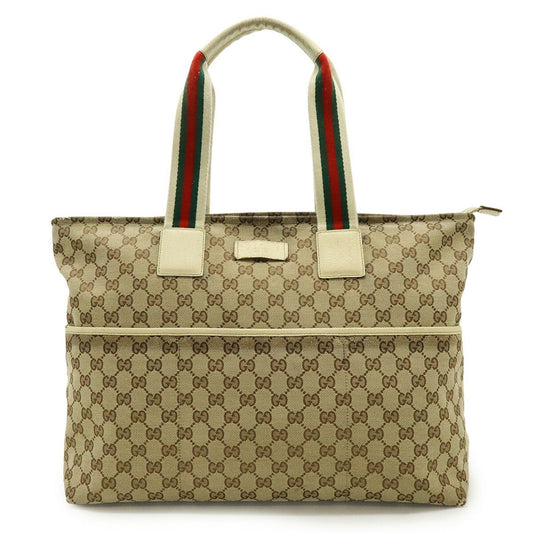 Gucci Beige Green Ivory Khaki Red Color Gg Canvas Leather Shoulder Bag Tote Bag