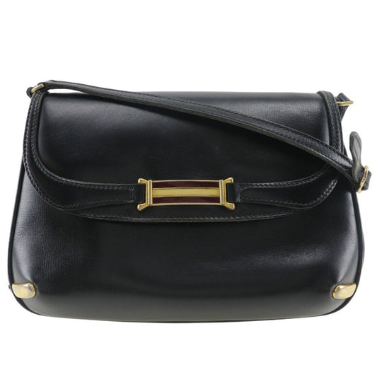 Gucci Sherry Line Black Leather Shoulder Bag